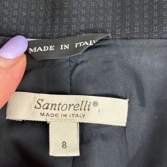 Santorelli black three button closure blazer jacket size 8 - Picture 4 of 8